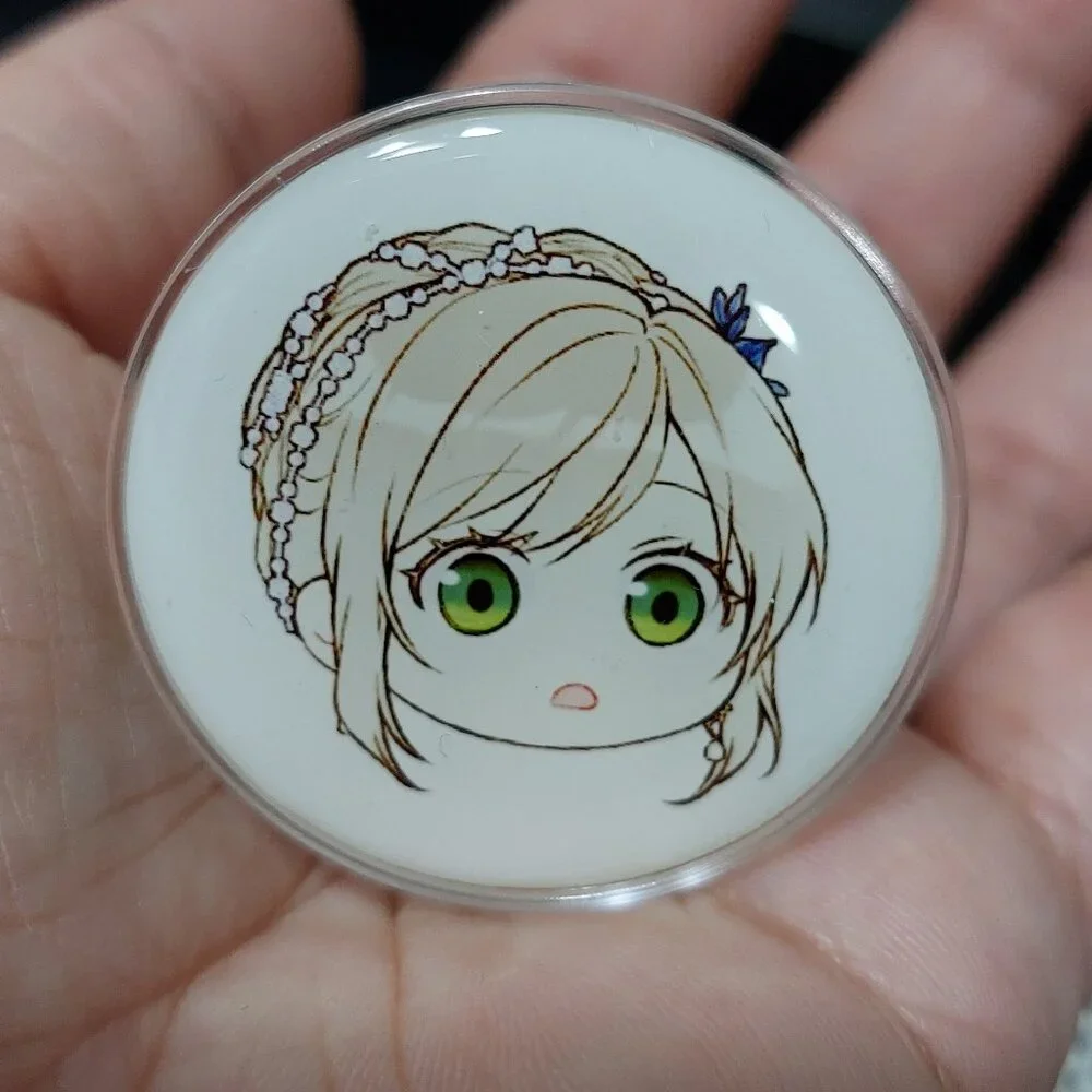 Rare Finds Cute Anime Girl Phone Grip Clear Adhesive Intact
